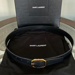 Saint Laurent Frame Buckle Belt in Black - Size 85 Leather